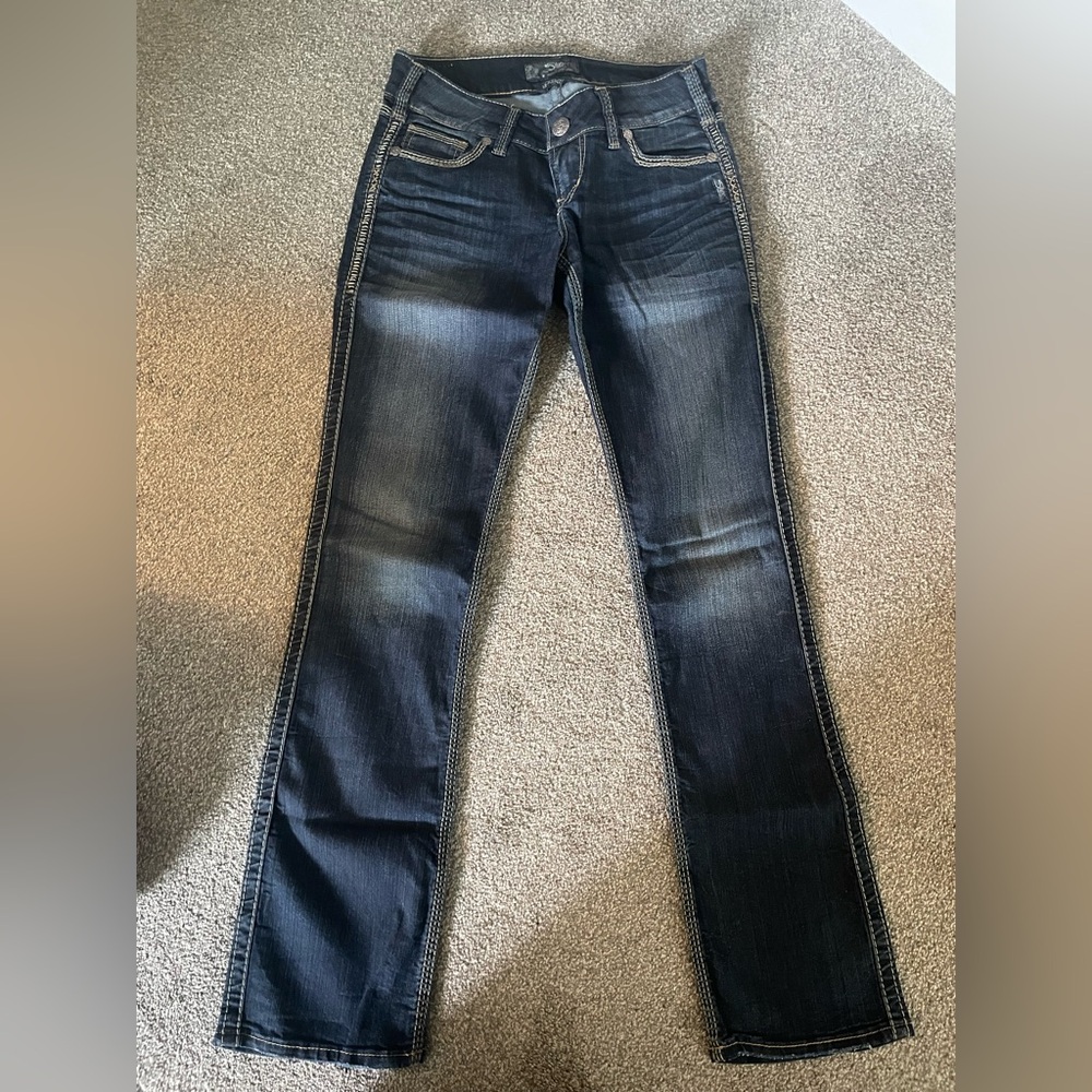 Ladies silver jeans